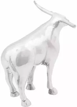 vidaXL Stierskulptur silber, Aluminium, 20x17x23cm