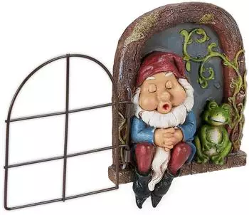 Relaxdays Baumwichtel mit Fenster, bunt, wetterfest, Kunststoff/Metall