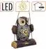 Spetebo Solar-Gartenfigur Eule auf Schaukel, warm weiß, 17cm (4965)