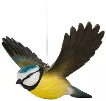 Wildlife Garden DecoBird fliegende Blaumeise, handgeschnitzt Lindenholz (WG4441)