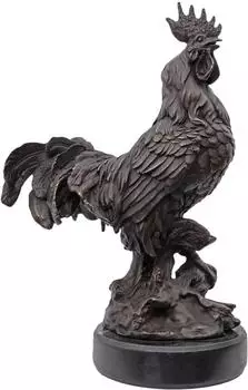Aubaho Bronzeskulptur Hahn im Antik-Stil, 31cm