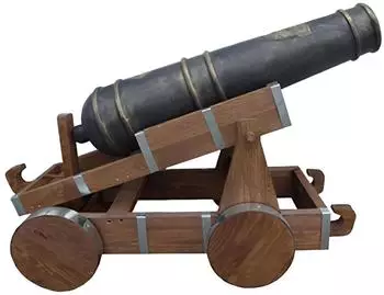 JV Möbel Antike Holzkanone auf Rädern Gartenskulptur 200cm (JVM4062292158339)