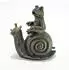 Esotec Wasserspeier Lilly & Nelly Schnecke mit Frosch Polyresin Altkupfer-Design (100775)