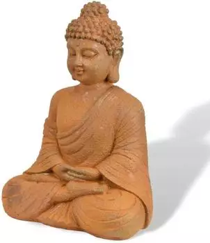 Aubaho Buddha-Skulptur Eisen Rost Antik-Stil