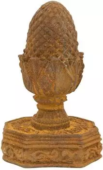 Aubaho Tannenzapfen Gartendeko Eisen, Antik-Stil, 18cm