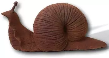 Aubaho Gartenskulptur Schnecke, Eisen, Rost
