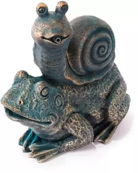 Esotec Wasserspeier Schnecke auf Frosch Polyresin (100774)