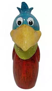 Dehner Zaunfigur Vogel, Polyresin, blau, 24,5x14x8,5cm (2457786)