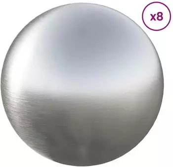 vidaXL H&auml;ngedekoration geb&uuml;rstete Kugel Edelstahl 201, silber, &Oslash; 5cm, 8 Stk.
