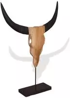 vidaXL Stierkopf-Skulptur Teak 66x15x88 cm