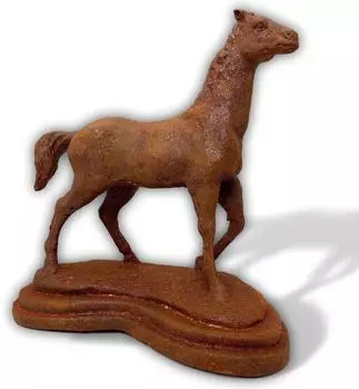 Aubaho Pferd Skulptur Eisen, Rost-Optik, 31cm