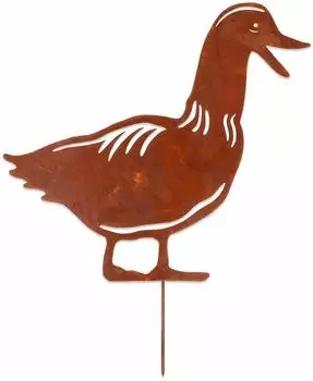 Esschert Gartenstecker Ente, Weichstahl, Rost (TT284)