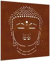 vidaXL Garten-Wanddeko 55x55 cm Cortenstahl Buddha-Kopf