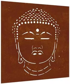 vidaXL Garten-Wanddeko Buddha-Kopf 55x55cm Cortenstahl