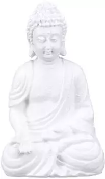 Relaxdays Buddha Figur weiß, Polyresin, wetterfest, 30cm (10039824)
