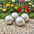 vidaXL Hängedekoration gebürsteter Ball Ø10cm silber, Edelstahl 201, 4 Stk.