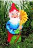 Zwerg mit Sonnenblume, 41 cm, Gartenzwerg, Kunststoff