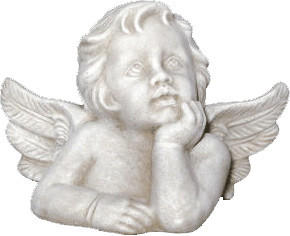 Tiefes-Kunsthandwerk Engel Skulptur (groß) Höhe: 20 cm
