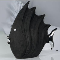 Casablanca by Gilde Tierfigur "Figur Fisch" Schwarze Steinoptik mit silbernen