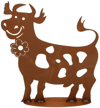 Ferrum Art lustige Kuh mit Blume groß 60 cm