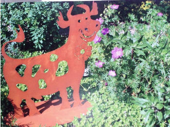 Ferrum Art Kuh Liselotte mit Blume klein 44 cm
