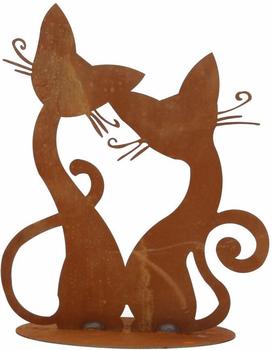 Ferrum Art Edelrost Katzenpärchen auf Platte