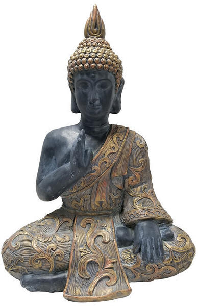 Dehner Magnesia-Buddha 46x64x29 cm Schwarz/Gold