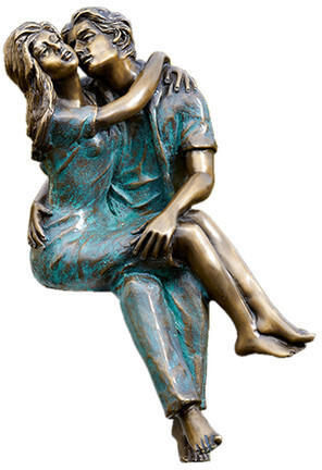 Rottenecker Bronzefigur Paar junges Glück Braun