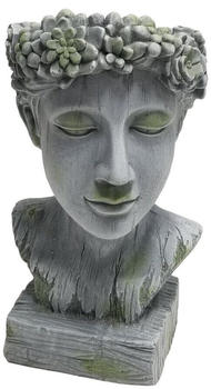Dehner Magnesia-Kopf Apollo zum Bepflanzen Grau/Hellgrün