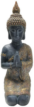 Dehner Magnesia-Buddha 33x70x25 cm Gold/Schwarz