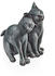 Weltbild Katzenpaar 15,5x15x21cm anthrazitgrau