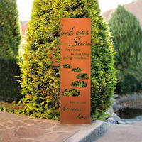 Home Deluxe - Rost Gartenschild Steiniger Weg - Made In Germany Edel Rost Garten