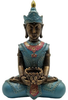 Dehner Dekofigur Buddha Polyresin mehrfarbig