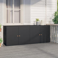 Gartenschrank Schwarz 198x55,5x80 Cm Poly Rattan Vidaxl