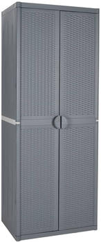 vidaXL Gartenschrank 65x45x172 cm PP Rattan Grau (364063)