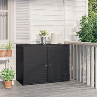 Gartenschrank Schwarz 100x55,5x80 Cm Poly Rattan Vidaxl