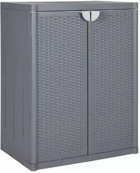 vidaXL Gartenschrank 65x45x88 cm PP Rattan-Optik Grau (364062)