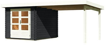 Karibu Bastrup 4 554x333cm Holz Mit Seitendach Anthrazit