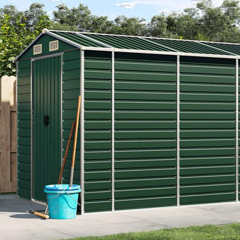 vidaXL Gerätehaus Grün 191x470x198 cm Verzinkter Stahl (3188235)