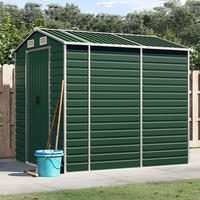 vidaXL Gartenhaus Gr&uuml;n 191 x 215 x 198 cm Verzinkter Stahl