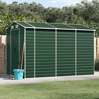 vidaXL Gartenhaus Gr&uuml;n 191 x 300 x 198 cm Verzinkter Stahl