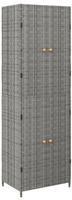 Gartenschrank Grau 59x40x180 Cm Poly Rattan Vidaxl