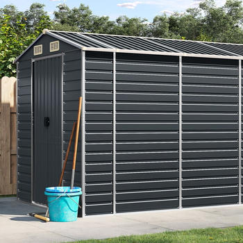 vidaXL Ger&auml;tehaus Anthrazit 191x640x198 cm Verzinkter Stahl (3188259)