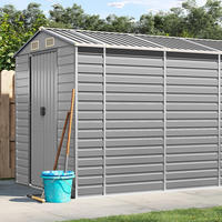 vidaXL Gartenhaus Hellgrau 191 x 555 x 198 cm Verzinkter Stahl