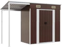 vidaXL Gartenhaus mit Schleppdach Braun 277x107x181 cm Stahl
