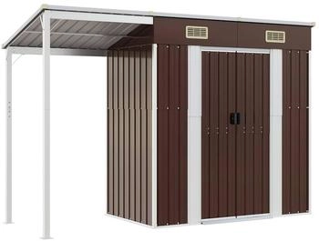 vidaXL Gartenhaus mit Schleppdach 277x110,5x181 cm Stahl Braun (364527)