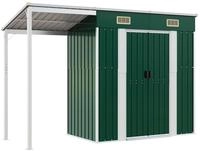 vidaXL Gartenhaus mit Schleppdach Gr&uuml;n 277x107x181 cm Stahl