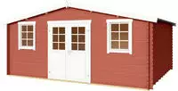 LASITA MAJA Gartenhaus "Wels 5" Blockbohlenhaus 28mm, Fundamentmass 5100x4000,
