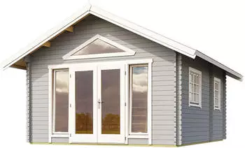 Lasita Blockbohlenhaus Caroline 2.2 390x575 cm lichtgrau