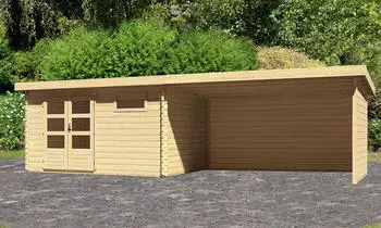 Konifera Gartenhaus BxT: 805x333 cm Set mit Anbaudach und Seiten- und R&uuml;ckwand